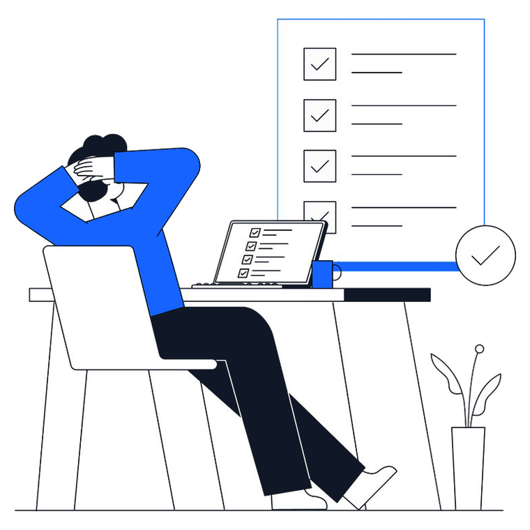 ClearDesk clerk reviewing a completed checklist